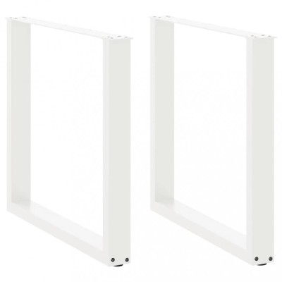 vidaXL Picioare de masă &amp;icirc;n formă de U, 2 buc., alb, 80x(72-73) cm, oțel 4013189 foto