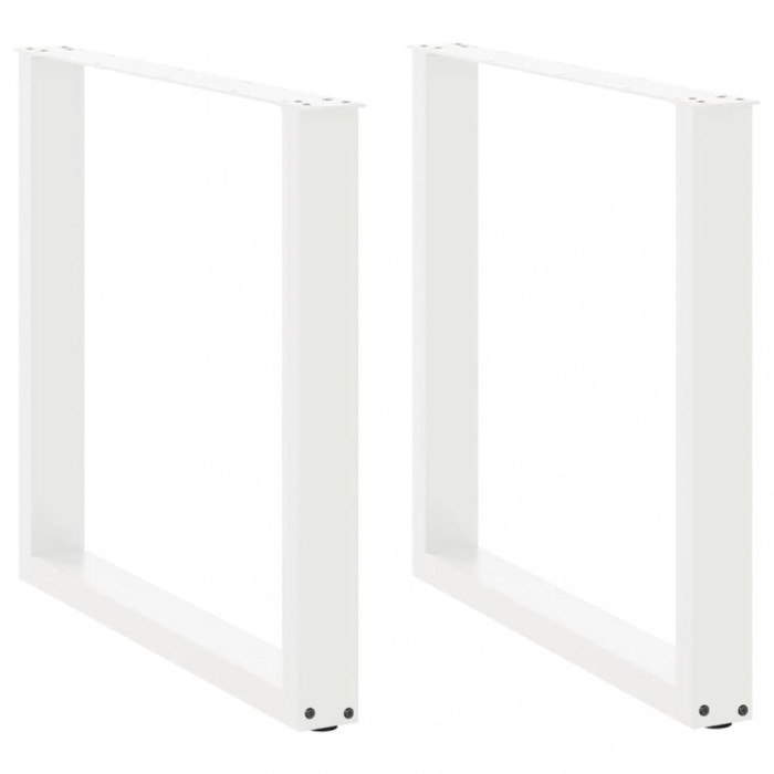 vidaXL Picioare de masă &icirc;n formă de U, 2 buc., alb, 80x(72-73) cm, oțel 4013189