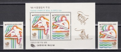 Coreea de Sud 1985 - Jocurile Olimpice - Seul, Serie+Colita, MNH foto