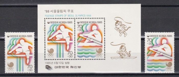 Coreea de Sud 1985 - Jocurile Olimpice - Seul, Serie+Colita, MNH