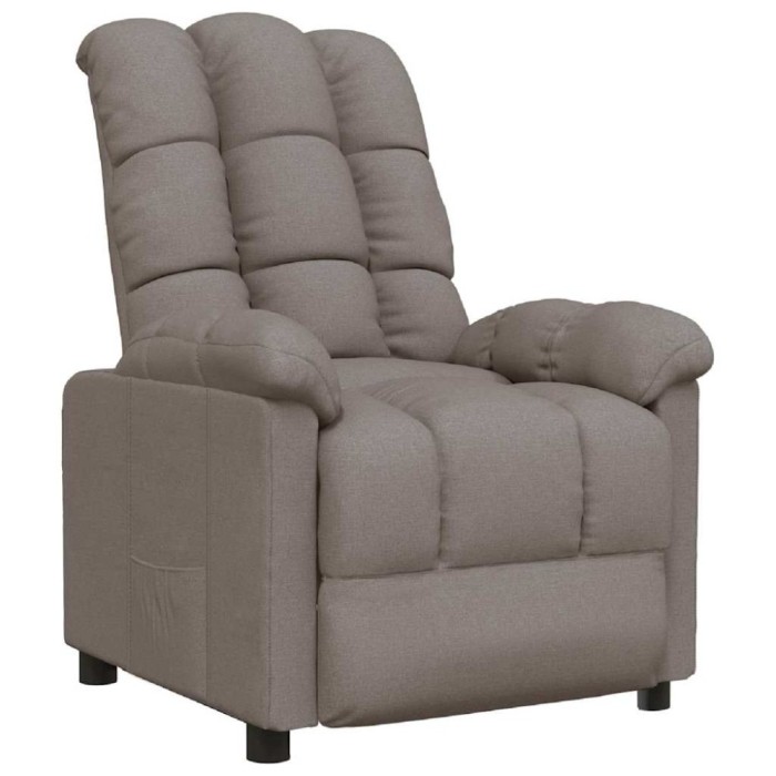 Fotoliu rabatabil, gri taupe, material textil