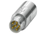 Conector M23 mufă tată, 6 pini, drept, 30A, 630V