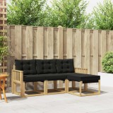 vidaXL Set de canapele de exterior cu pernă 4 pcs Alb și negru 3389354