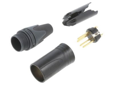 Conector XLR tată drept pe cablu foto