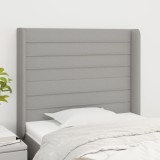 vidaXL Tăblie de pat cu aripioare gri deschis 93x16x118/128 cm textil