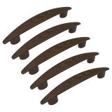 Cumpara ieftin Set 5 Manere din plastic, 2102-07, lungime 130 mm, distanta gauri 96 mm, nuc