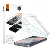 Folie de protectie Ecran Spigen GlastR EZ FIT Pro HD pentru Samsung Galaxy S25 FE, Sticla Securizata, Full Glue, Set 2 bucati