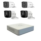 Sistem supraveghere video Hikvision 4 camere de exterior 5MP Turbo HD, 2 cu IR80M si 2 cu IR40M SafetyGuard Surveillance