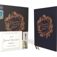 Niv, Journal the Word Bible, Cloth Over Board, Navy, Red Letter Edition, Comfort Print: Reflect, Take Notes, or Create Art Next to Your Favorite Verse