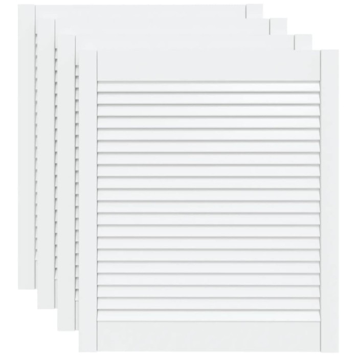 Usi dulap design lambriu 4 buc. alb 69x59,4 cm, lemn masiv pin