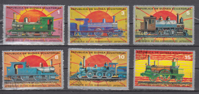 M2 TS1 11 - Timbre foarte vechi - Guineea Ecuatoriala - locomotive foto