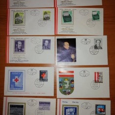 Mapa cu 93 intreg postal plic timbrat timbru Austria Ersttag Firs Day cover