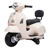 AIYAPLAY Motocicletă electrică copii Vespa GTS 7.2V Litiu, 1.5-3 ani, Spătar, Roți Ajutătoare, Far, Claxon, 2.5 km/h, Max 25 Kg