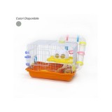 Cusca Hamster Lux BIOTUR PET M021B, 45x30x32cm, Plastic Non-Toxic, Accesorii Incluse, Gri/Diverse Culori