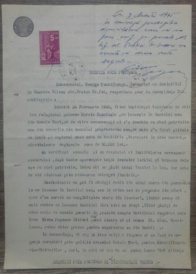 Cere catre Procurorul Tribunalului Valcea privind furt si incepere ancheta/ 1945 foto