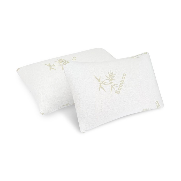 Set 2 perne bambus memory foam, 50x70 cm, husa detasabila lavabila la 40 C