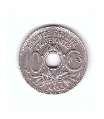 Moneda Franta 10 centimes 1933, stare foarte buna, curata foto
