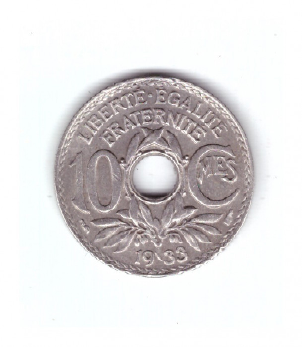 Moneda Franta 10 centimes 1933, stare foarte buna, curata