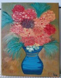 TABLOU PICTAT-in ulei pe panza--dim.24x30cm.--tematica florii