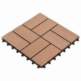 vidaXL Plăci pentru Deck 11 pcs Maro 30 x 30 cm Lemn compozit 42046674