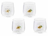 Cumpara ieftin Set 4 pahare sticla decor Lamai 3D &Oslash; 9 cm x 9 H