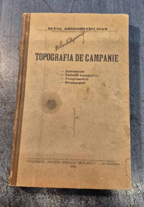 Topografia de campanie Grigorovici Ioan