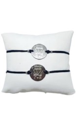 Set de 2 bratari negre pentru cupluri personalizate cu Initiale &amp;quot;Pinky Promise&amp;quot; foto