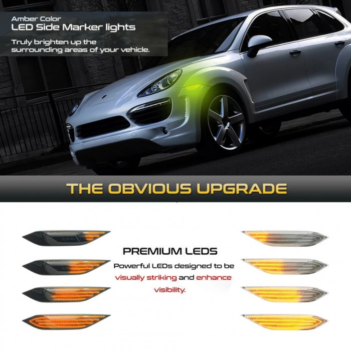 Set semnalizare dinamica repetitiva cu led Porsche Cayenne 2010-2014