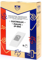 Set Saci Aspirator K&amp;amp;M 5x Saci Hartie pentru Electrolux - Philips Universal S-Bag foto