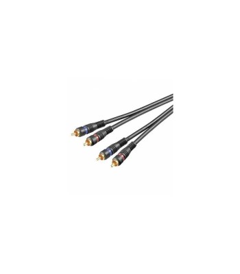 Cablu 2x RCA 3m OFC dublu ecranat Goobay foto
