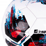 Minge Fotbal inSPORTline Nezmaar, Marimea 5, Antrenament, Durabila, TPU/PVC, 420-450g, Alba cu Imprimeu Colorat