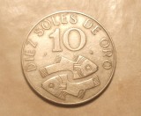PERU 10 SOL DE ORO 1969 SIMBOLURI MAYA