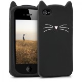 Husa pentru Apple iPhone 4 / iPhone 4s, Silicon, Negru, 16131.02, Carcasa, Kwmobile