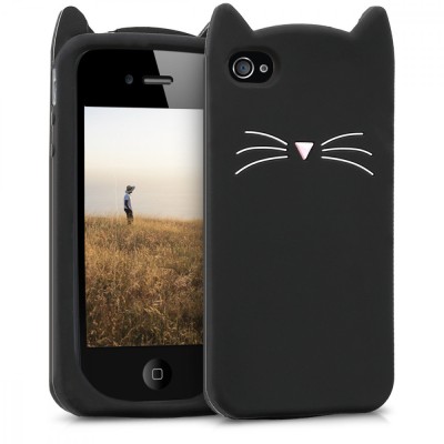 Husa pentru Apple iPhone 4 / iPhone 4s, Silicon, Negru, 16131.02 foto