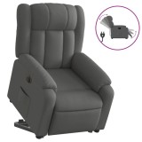 Cumpara ieftin Fotoliu electric rabatabil cu ridicare, gri inchis, textil