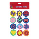 Accesorii hartie gumata autoadeziva tip stampila cu diverse forme,12 bucati set