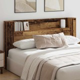 Cumpara ieftin Tablă de pat cu sertar cu raft Lemn vechi 180 x 17 x 104.5 cm