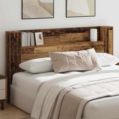 vidaXL Tablă de pat cu sertar cu raft Lemn vechi 180 x 17 x 104.5 cm 879633