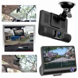 Camera de Bord Auto DVR Full HD cu 3 Obiective: Fata, Spate si Interior pentru Supraveghere Completa
