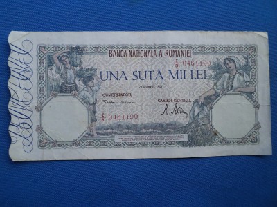 100000 LEI 20 DECEMBRIE 1946 VF foto