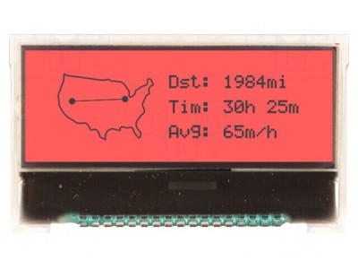 LCD Grafic 128x32 COG FSTN cu LED Roșu 3.3V foto