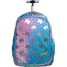 Ghiozdan Tip Troller Majewski, Fete, 3 Compartimente, 2 Buzunare, TB-01, Ombre Unicorn, Gama St. Right, Multicolor foto