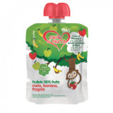 Smoothie mar, banana, capsuni organice, 90 g, Cuore di Frutta