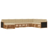vidaXL Set de canapele de exterior cu pernă 8 pcs Natural și Bej 3383706