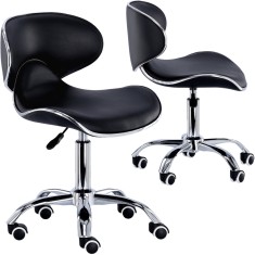 Scaun cosmetic cu spătar negru curbat scaun de coafură