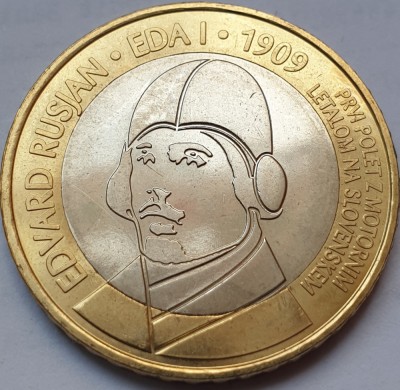3 euro 2009 Slovenia, Aircraft Flight Anniversary, unc-Aunc, km#85 foto