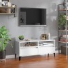 VidaXL Comodă TV, alb extralucios, 100x34,5x44,5 cm, lemn prelucrat 831903