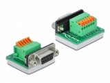 Bloc terminal D-Sub 9 pini mama cu Push button orizontal, Delock 66557
