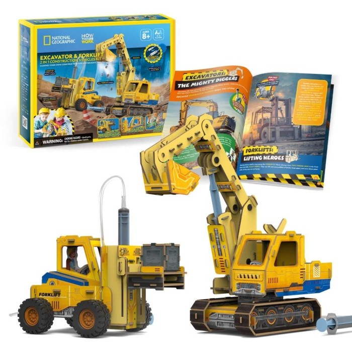Cubic Fun - Joc Educativ STEM National Geographic puzzle 3D Excavator si