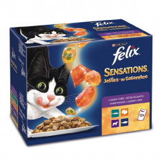 Felix Sensations Jellies - carne si peste cu legume, 12 x 100g foto